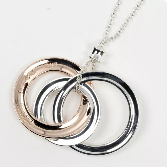 TIFFANY&Co. Interlocking Circle Necklace Silver925/Rubedo metal - Picture 3 of 7
